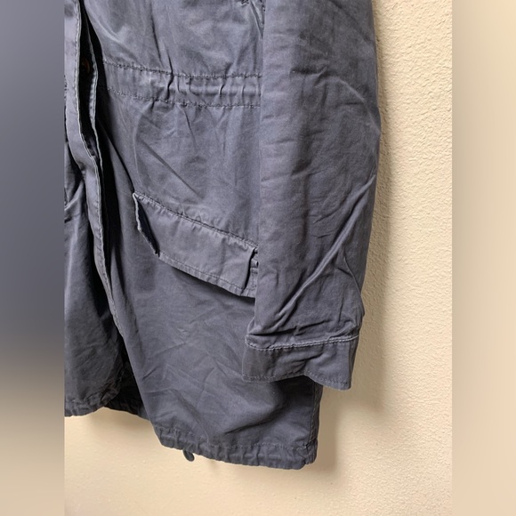 Vintage L.O.G.G. H&M navy thermal lined removable Sherpa hood parka coat Sz 12 - Picture 3 of 16